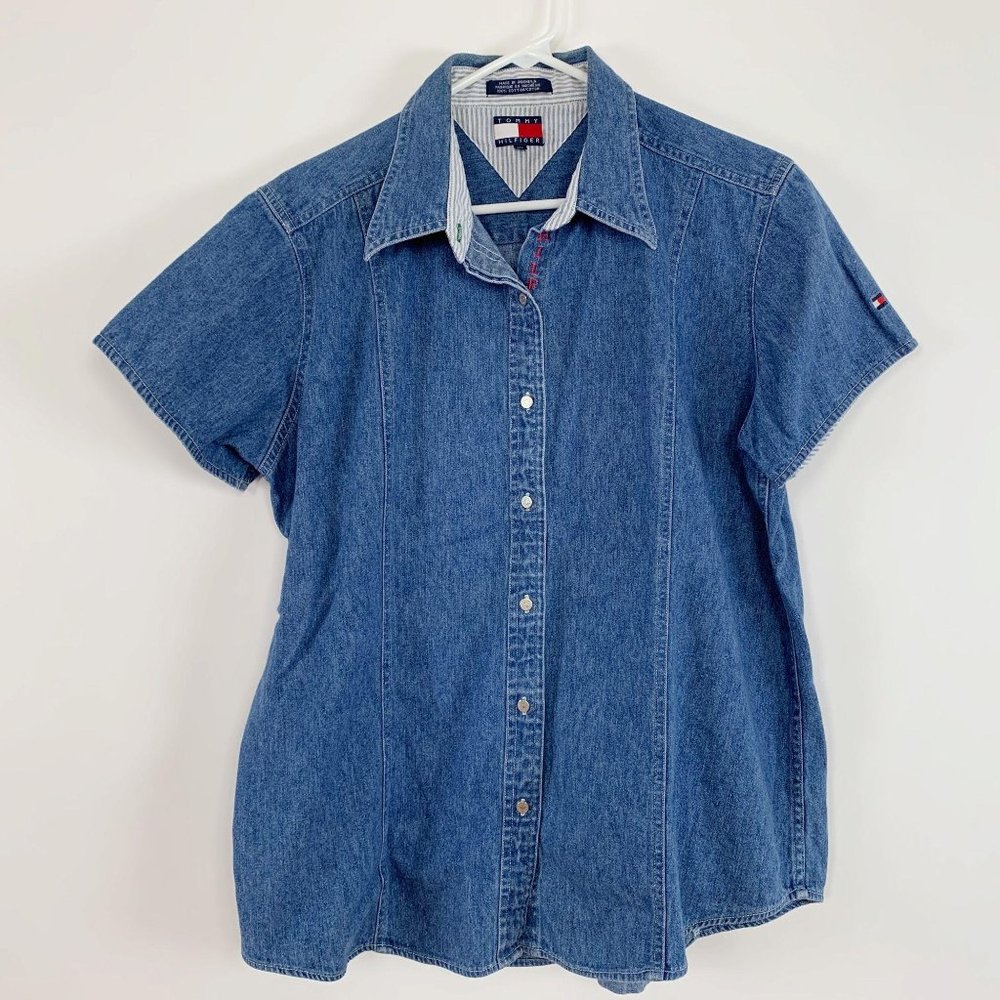 Tommy Hilfiger Jeans Girls Button Up Shirt Sz 16